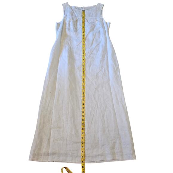 Petite Sophiaticate White Linen Midi Dress Size 8 - Picture 6 of 6